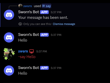 Hybrid Say Command